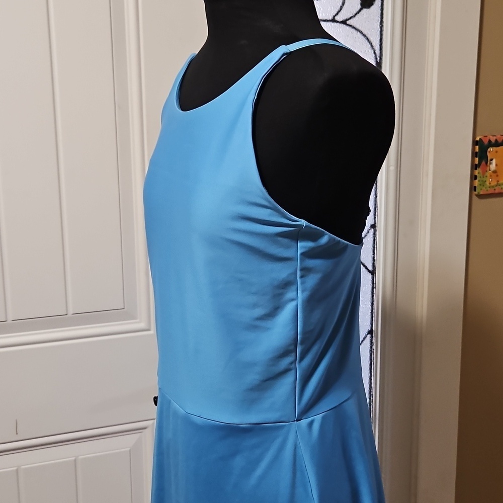 Calvin Klein Blue Performance Stretch Built In Shorts Dress L - Picture 2 of 16